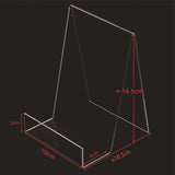 2 PCS Acrylic Display Stand Transparent Book Shelf Photo Frame Holder, 100 x 115 x 145mm