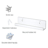 2 PCS Acrylic Record Rack Wall Mounted CD Display Stand, Wall Mounted CD Rack