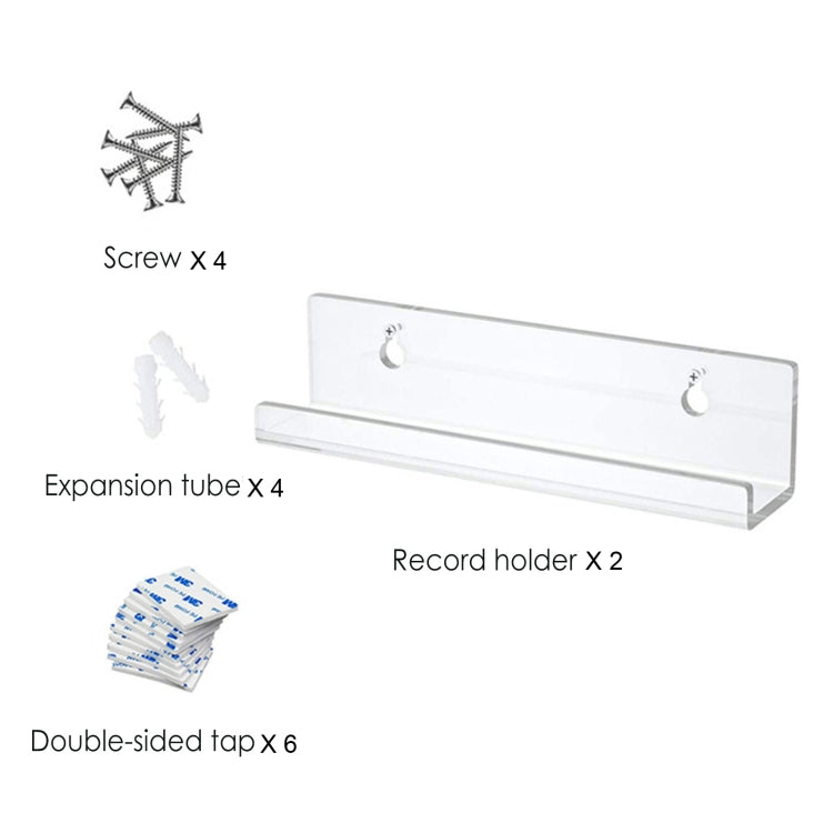 2 PCS Acrylic Record Rack Wall Mounted CD Display Stand, Wall Mounted CD Rack