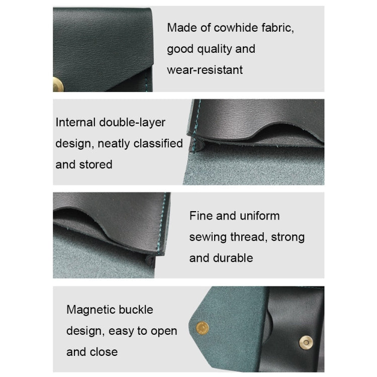 S183 Leather Waterproof Wear-resistant Card Holder, Green, Black, Brown