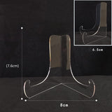 2 PCS Acrylic Transparent Display Shelf Bookshelf Plate Holders, 8x7.5x6.5cm, 11.5x11.5x9cm, 14.5x12x15.2cm