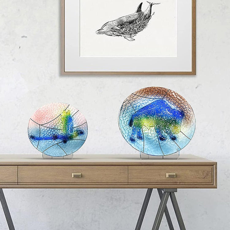 2 PCS Acrylic Transparent Display Shelf Bookshelf Plate Holders, 8x7.5x6.5cm, 11.5x11.5x9cm, 14.5x12x15.2cm