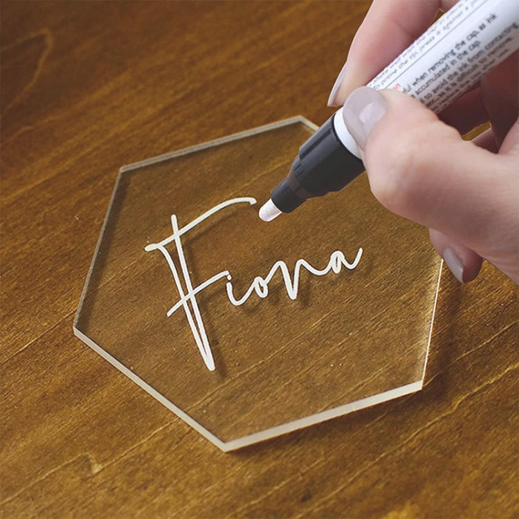 10 PCS Clear Hexagon Acrylic Seat Card Guest Business Card Logo Decoration DIY Board, DIY Board DIY Board
