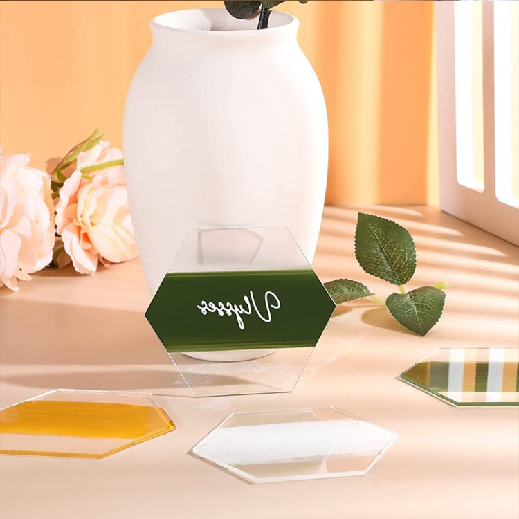 10 PCS Clear Hexagon Acrylic Seat Card Guest Business Card Logo Decoration DIY Board, DIY Board
