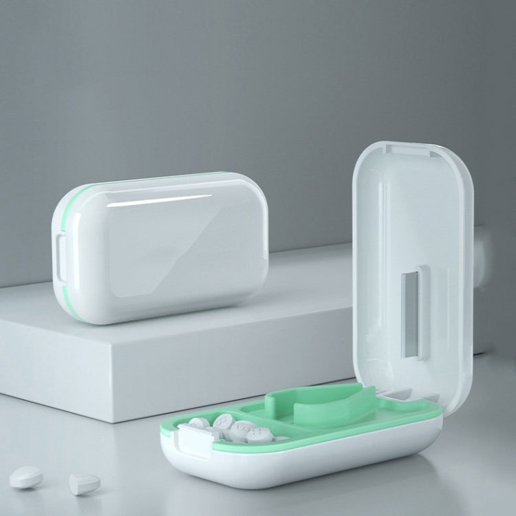 Westwood TP-009 Mini Pill Cutting Box Storage Box Dispenser Green Pine White