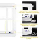 Pet Plaid Door For Screen Window Door Hole With Automatic Closure Lockable, 34cmx 44cm White