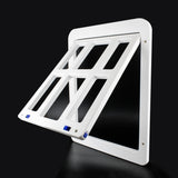 Pet Plaid Door For Screen Window Door Hole With Automatic Closure Lockable, 34cmx 44cm White