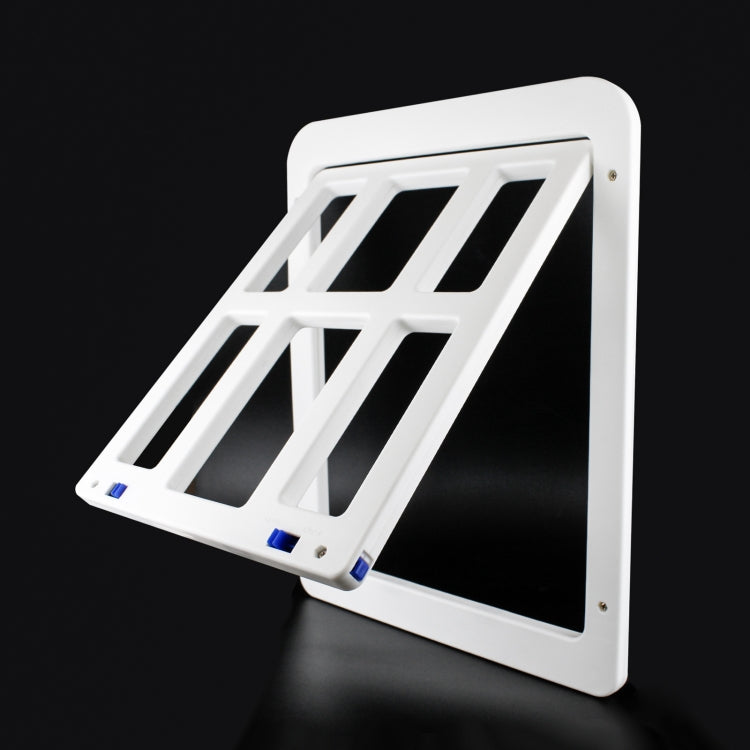 Pet Plaid Door For Screen Window Door Hole With Automatic Closure Lockable, 34cmx 44cm White