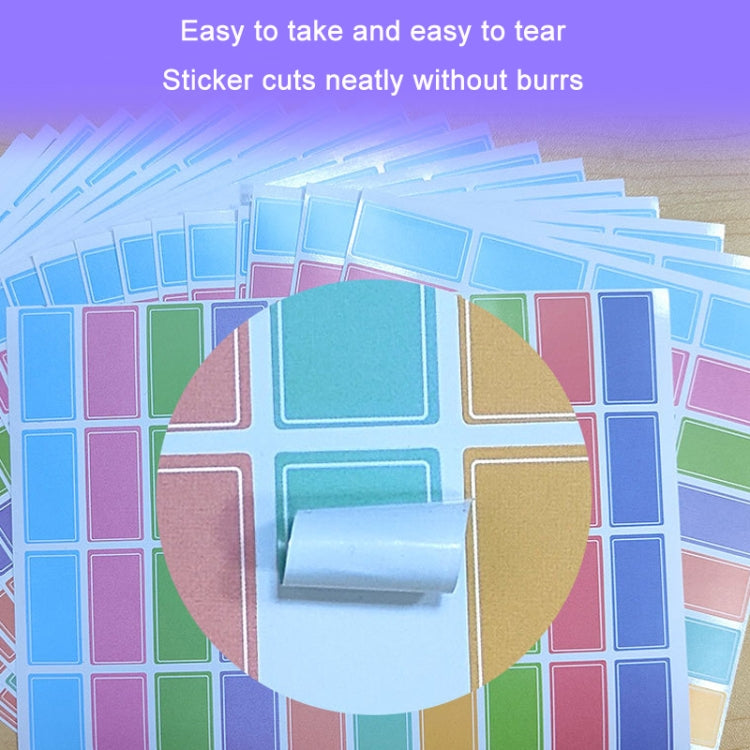 5 Packs Children Colorful Square Label Classification Stickers, Colorful Square Label