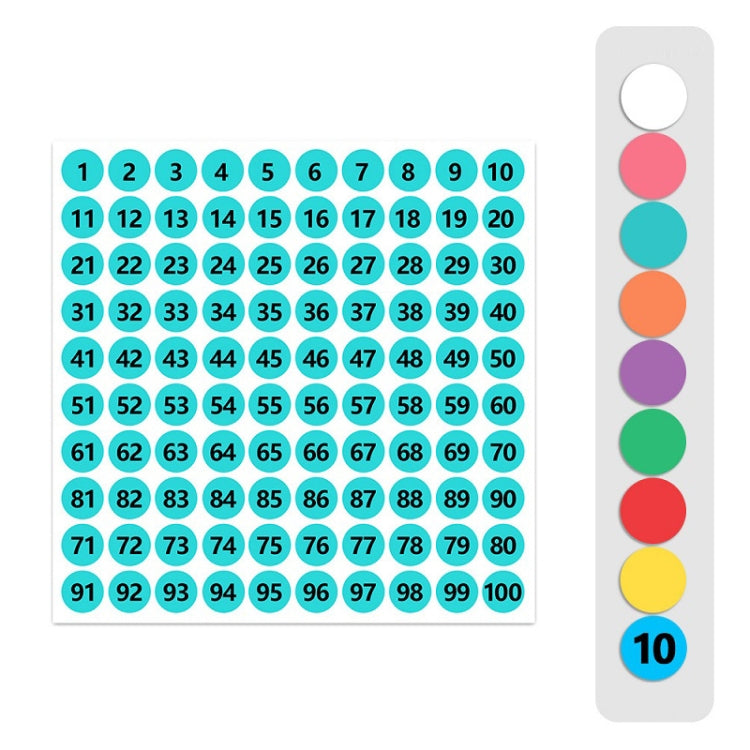 100 Stickers/Sheet Clothes Footwear Size Number Label Sticker, Diameter: 25mm, 10mm, 13mm, 15mm, 20mm, 25mm 13mm