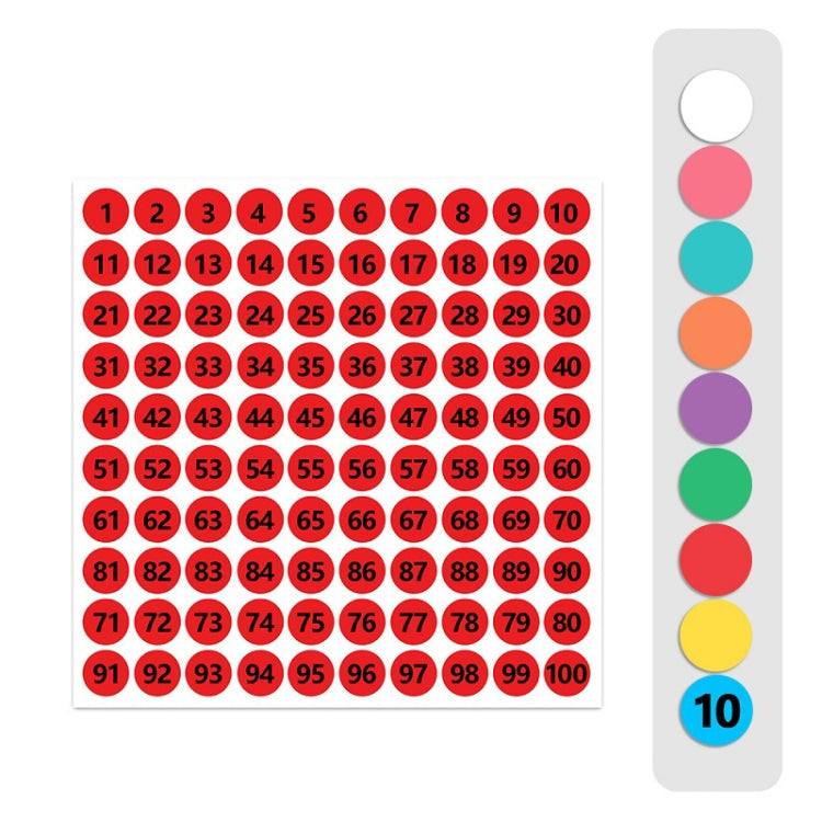 100 Stickers/Sheet Clothes Footwear Size Number Label Sticker, Diameter: 25mm, 10mm, 13mm, 15mm, 20mm, 25mm 15mm