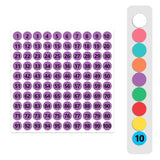 100 Stickers/Sheet Clothes Footwear Size Number Label Sticker, Diameter: 25mm, 10mm, 13mm, 15mm, 20mm, 25mm 20mm