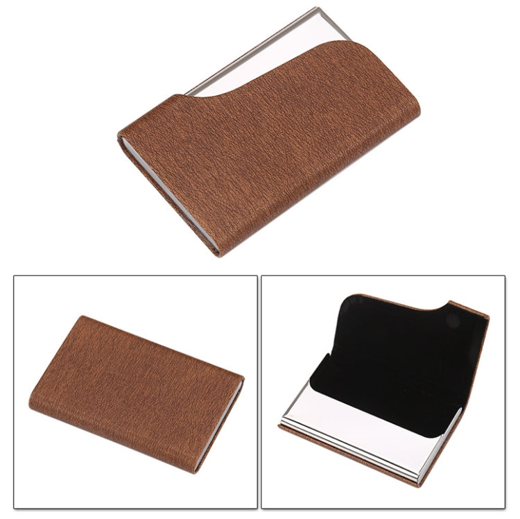 333 Stainless Steel Large Capacity Business Card Storage Box, Red, Blue, Purple, Black, Grey, Apricot, Brown