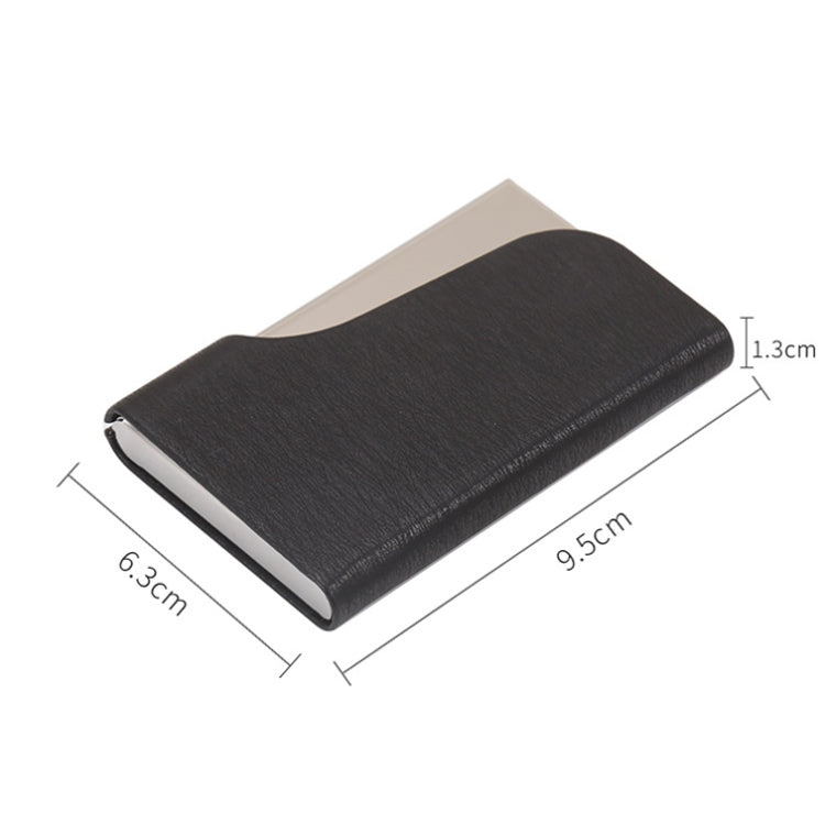 333 Stainless Steel Large Capacity Business Card Storage Box, Red, Blue, Purple, Black, Grey, Apricot, Brown