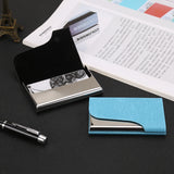 333 Stainless Steel Large Capacity Business Card Storage Box, Red, Blue, Purple, Black, Grey, Apricot, Brown