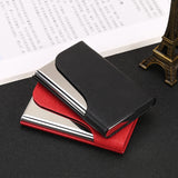 333 Stainless Steel Large Capacity Business Card Storage Box, Red, Blue, Purple, Black, Grey, Apricot, Brown