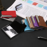 333 Stainless Steel Large Capacity Business Card Storage Box, Red, Blue, Purple, Black, Grey, Apricot, Brown