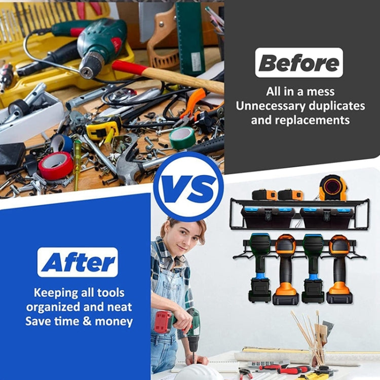 Wall Mounted Handheld Drill Tool Storage Rack, Complete set, Single Rack