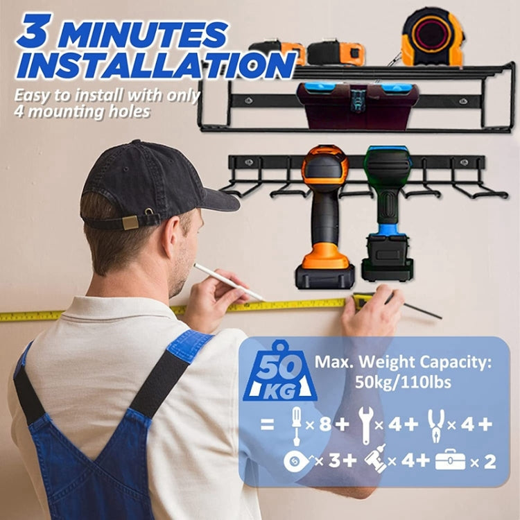 Wall Mounted Handheld Drill Tool Storage Rack, Complete set, Single Rack