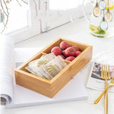 Bamboo Dried Food Box Compartment Candy Box Snack Storage Box, 2 Grids, 3 Grids, 4 Grids, 6 Grids, 9 Grids
