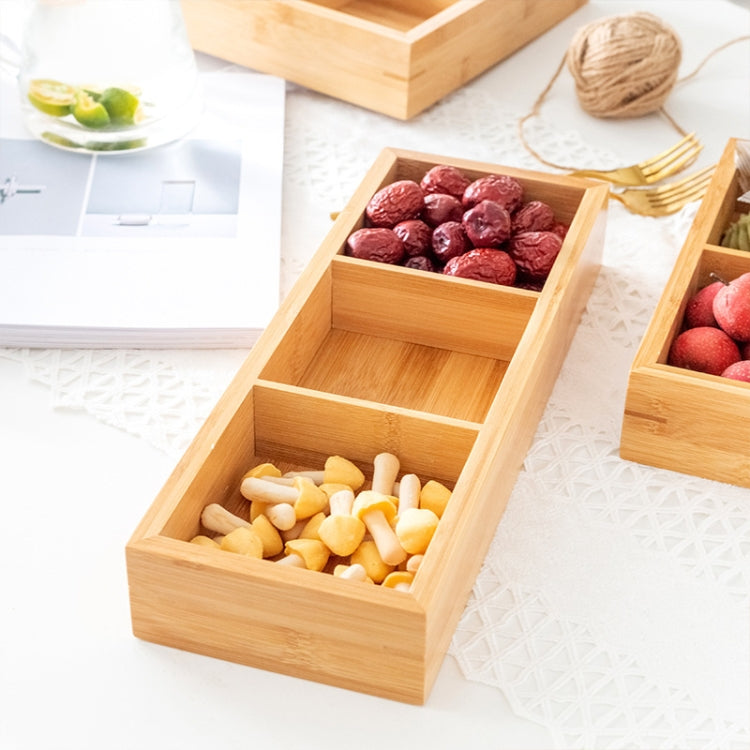 Bamboo Dried Food Box Compartment Candy Box Snack Storage Box, 2 Grids, 3 Grids, 4 Grids, 6 Grids, 9 Grids