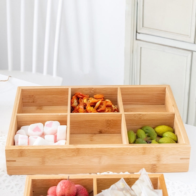 Bamboo Dried Food Box Compartment Candy Box Snack Storage Box, 2 Grids, 3 Grids, 4 Grids, 6 Grids, 9 Grids