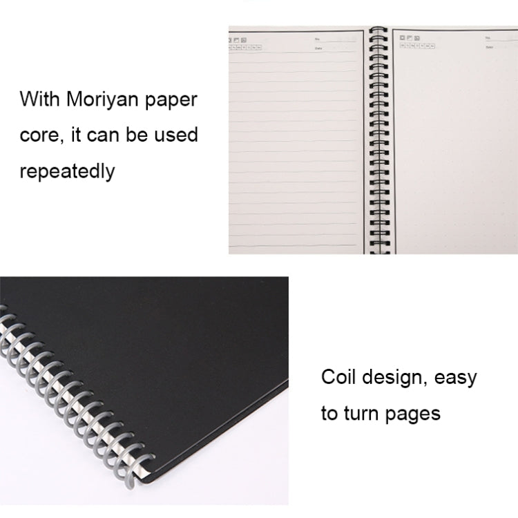 KCA02 Erasable Waterproof Coil Notebook, Spec:, A5 Square, B5 Round, A5 without LOGO, A5 Iron Ring no LOGO, A5 Note Type