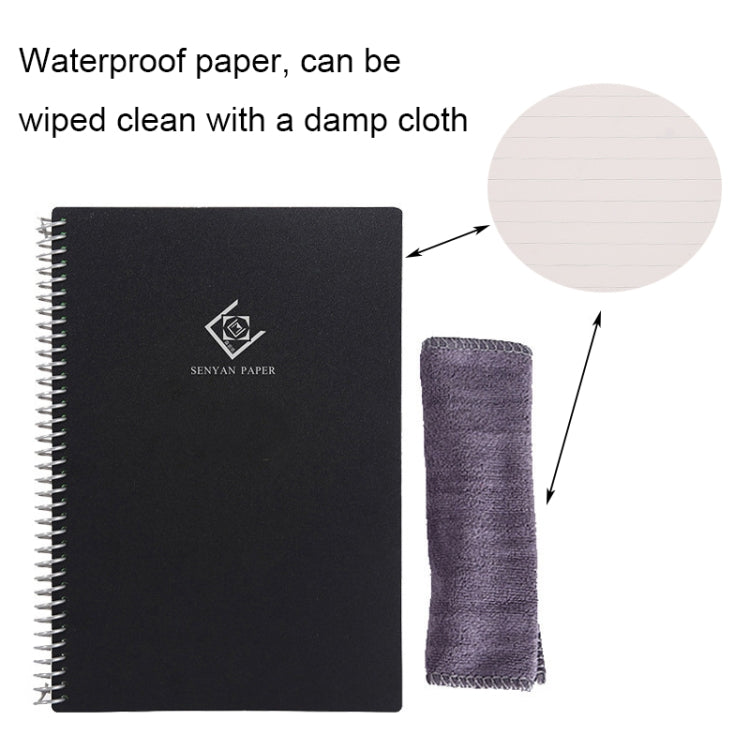 KCA02 Erasable Waterproof Coil Notebook, Spec:, A5 Square, B5 Round, A5 without LOGO, A5 Iron Ring no LOGO, A5 Note Type