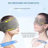 Oversized Cotton Breathable Blackout Sleep Eye Mask, Gray, Black