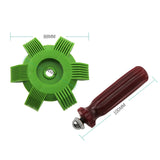 2 PCS Air Conditioner Blade Condenser Cleaning Fin Comb Brush, Green, White