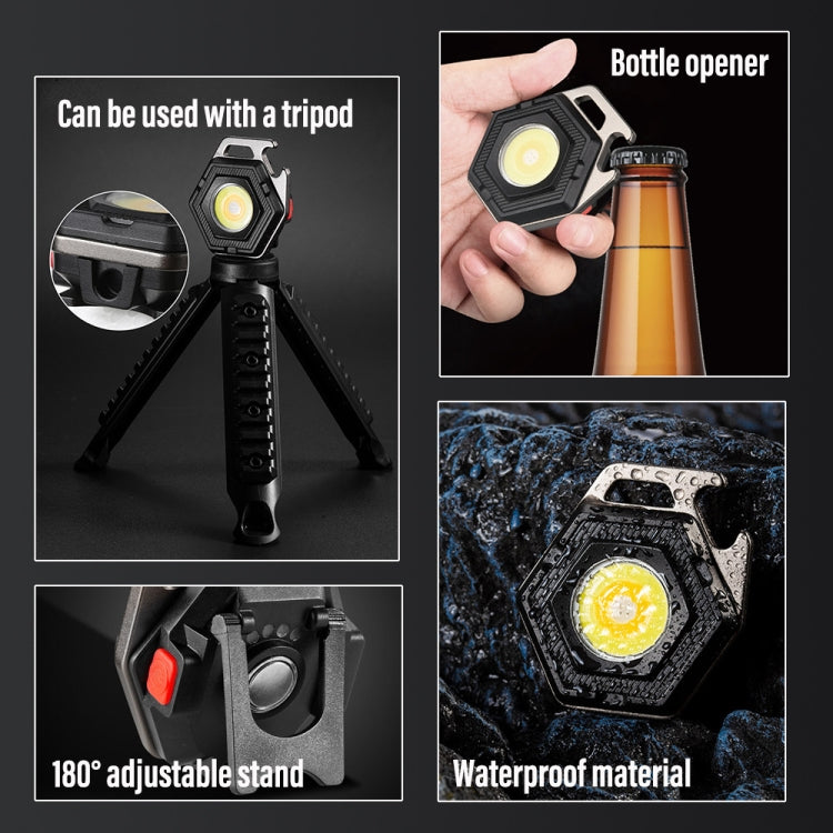 E-SMARTER W5131 Mini Keychain Strong Light Portable Flashlight, Specification:, Black, Tarnish, Black+Tripod, Tarnish+Tripod