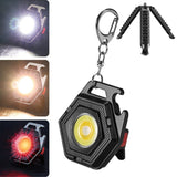 E-SMARTER W5131 Mini Keychain Strong Light Portable Flashlight, Specification:, Black, Tarnish, Black+Tripod, Tarnish+Tripod
