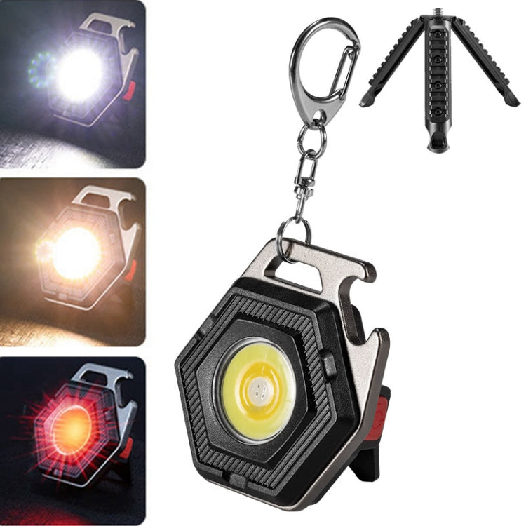 E-SMARTER W5131 Mini Keychain Strong Light Portable Flashlight, Specification:, Black, Tarnish, Black+Tripod, Tarnish+Tripod
