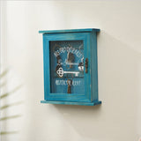Entry Wooden Wall Hanging Key Storage Box, Spec:, Old Colors, Blue, Old with 3 Seamless Nails, Blue with 3 Seamless Nails