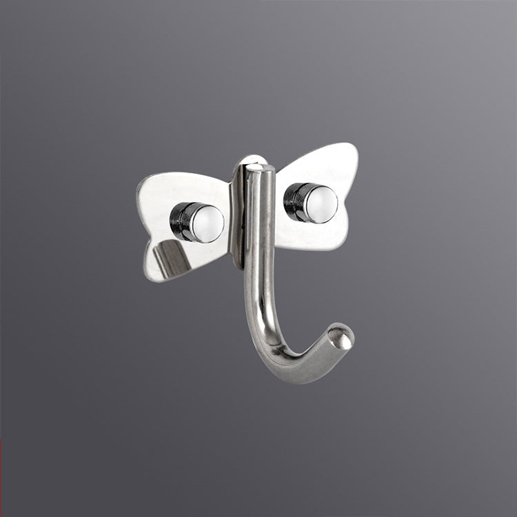 304 Stainless Steel No Punching Door Rear Coat Hook, 3 Hooks, 4 Hooks, 5 Hooks, 6 Hooks, 7 Hooks, 8 Hooks, 201 Butterfly Hook 201 Butterfly Hook