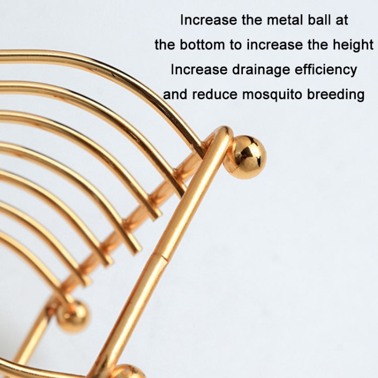 2 PCS Home Kitchen Small Bowls Dish Storage Drain Rack, Gold, Silver