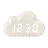 1966 Cute Cloud Shape Voice-activated LED Bedside Alarm Clock, White, Blue White