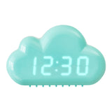 1966 Cute Cloud Shape Voice-activated LED Bedside Alarm Clock, White, Blue Blue