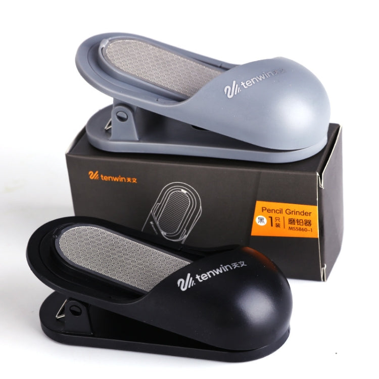 Tenwin MS5860 Spring Clip Type Pencil Grinder Can Hold Sketching Paper, Black, Grey