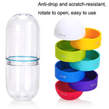Portable Cylindrical Rotary 7 Compartments Independent Plastic Travel Pill Box, Cylindrical Pill Box