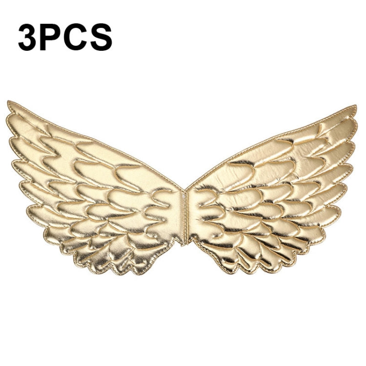 3 PCS Children Prom Dress Up Wings Elf Colorful Wings Party Costume Props, 3 PCS Light Rainbow, 3 PCS Deep Rainbow, 3 PCS Gold, 3 PCS Black, 3 PCS Red, 3 PCS Silver, 3 PCS White, 3 PCS Deep Purple, 3 PCS Fantasy Rainbow, 3 PCS Fantasy White