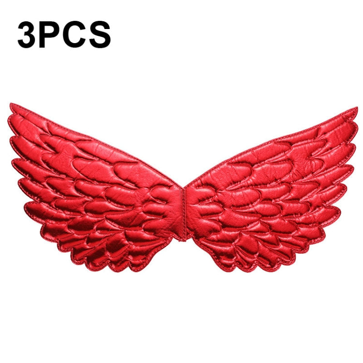 3 PCS Children Prom Dress Up Wings Elf Colorful Wings Party Costume Props, 3 PCS Light Rainbow, 3 PCS Deep Rainbow, 3 PCS Gold, 3 PCS Black, 3 PCS Red, 3 PCS Silver, 3 PCS White, 3 PCS Deep Purple, 3 PCS Fantasy Rainbow, 3 PCS Fantasy White
