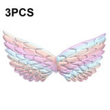 3 PCS Children Prom Dress Up Wings Elf Colorful Wings Party Costume Props, 3 PCS Light Rainbow, 3 PCS Deep Rainbow, 3 PCS Gold, 3 PCS Black, 3 PCS Red, 3 PCS Silver, 3 PCS White, 3 PCS Deep Purple, 3 PCS Fantasy Rainbow, 3 PCS Fantasy White