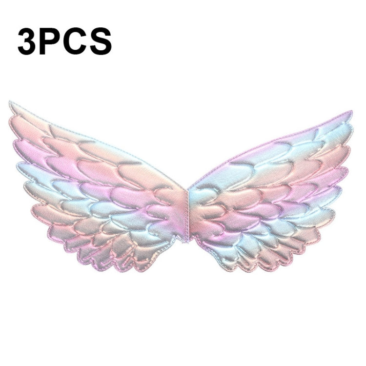 3 PCS Children Prom Dress Up Wings Elf Colorful Wings Party Costume Props, 3 PCS Light Rainbow, 3 PCS Deep Rainbow, 3 PCS Gold, 3 PCS Black, 3 PCS Red, 3 PCS Silver, 3 PCS White, 3 PCS Deep Purple, 3 PCS Fantasy Rainbow, 3 PCS Fantasy White
