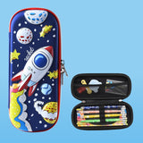 Uime EVA 3D Multi-compartment Pencil Case Stationery Box Children School Supplies, Astronaut, Rocket, Purple Pony, Rabbit, Elf Unicorn, Green Dinosaur, Red Dinosaur, Rainbow Unicorn, Big Head Unicorn, Kitten, Little Fox, Mermaid, Blue Whale, Blue Dinos... Rocket