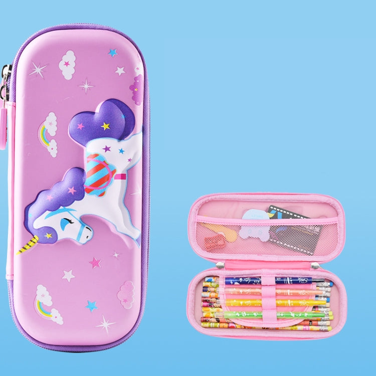 Uime EVA 3D Multi-compartment Pencil Case Stationery Box Children School Supplies, Astronaut, Rocket, Purple Pony, Rabbit, Elf Unicorn, Green Dinosaur, Red Dinosaur, Rainbow Unicorn, Big Head Unicorn, Kitten, Little Fox, Mermaid, Blue Whale, Blue Dinos... Purple Pony