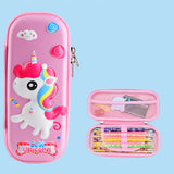 Uime EVA 3D Multi-compartment Pencil Case Stationery Box Children School Supplies, Astronaut, Rocket, Purple Pony, Rabbit, Elf Unicorn, Green Dinosaur, Red Dinosaur, Rainbow Unicorn, Big Head Unicorn, Kitten, Little Fox, Mermaid, Blue Whale, Blue Dinos... Big Head Unicorn