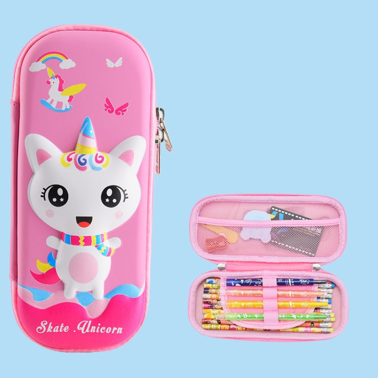 Uime EVA 3D Multi-compartment Pencil Case Stationery Box Children School Supplies, Astronaut, Rocket, Purple Pony, Rabbit, Elf Unicorn, Green Dinosaur, Red Dinosaur, Rainbow Unicorn, Big Head Unicorn, Kitten, Little Fox, Mermaid, Blue Whale, Blue Dinos... Kitten