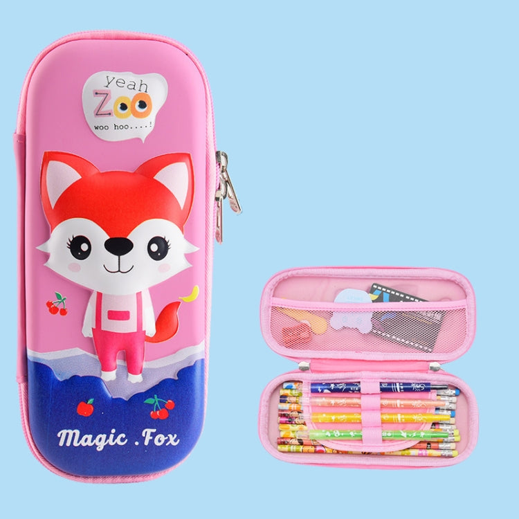 Uime EVA 3D Multi-compartment Pencil Case Stationery Box Children School Supplies, Astronaut, Rocket, Purple Pony, Rabbit, Elf Unicorn, Green Dinosaur, Red Dinosaur, Rainbow Unicorn, Big Head Unicorn, Kitten, Little Fox, Mermaid, Blue Whale, Blue Dinos... Little Fox