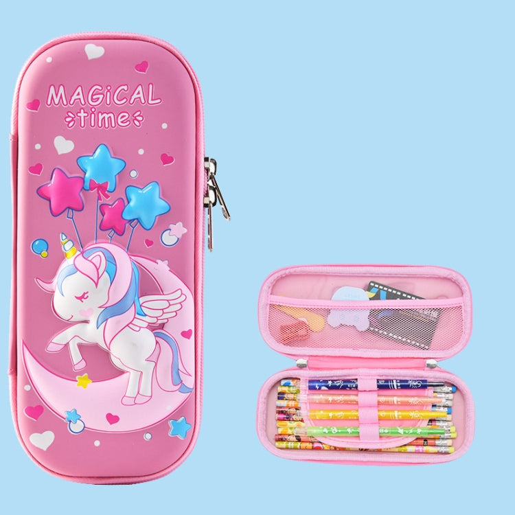 Uime EVA 3D Multi-compartment Pencil Case Stationery Box Children School Supplies, Astronaut, Rocket, Purple Pony, Rabbit, Elf Unicorn, Green Dinosaur, Red Dinosaur, Rainbow Unicorn, Big Head Unicorn, Kitten, Little Fox, Mermaid, Blue Whale, Blue Dinos... Moon Pony